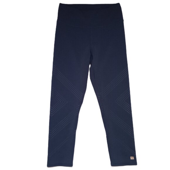 Aurum Amore Cropped Leggings Women's Navy Blue Designed in Canada Size Medium - Picture 1 of 6